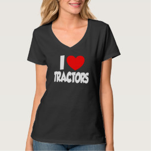 Camiseta Eu Amo Tratores Cardíacos Fazendas Meninos Mulhere