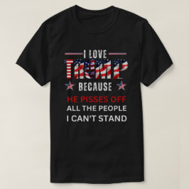 Camiseta Eu Amo Trump Porque Ele Irrita Todas As Pessoas