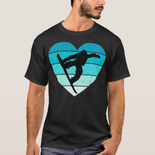 Camiseta Eu Amo Truques de Snowboard Halfpipe Esportes de I