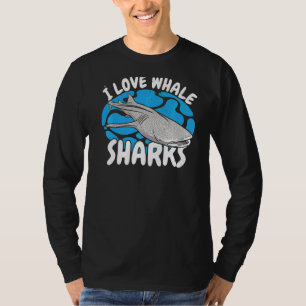 Camiseta Eu Amo Tubarões De Baleia Vigiando Marinho Animal