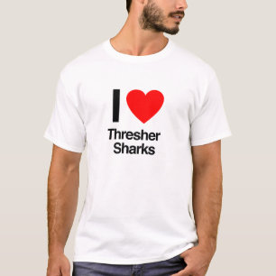 Camiseta eu amo tubarões de debulhadora
