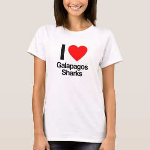 Camiseta eu amo tubarões de Galápagos