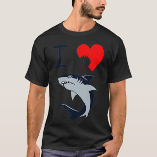 Camiseta Eu Amo Tubarões Entusiastas Oceano Lover Premiu