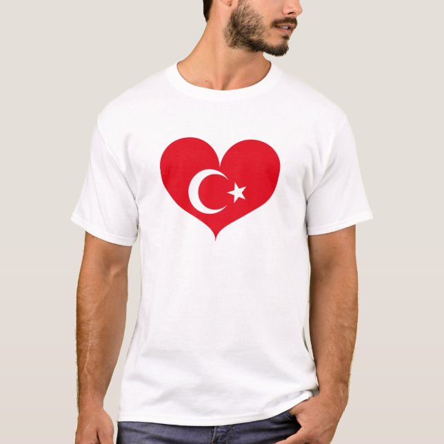 Camiseta Eu Amo Turkiye Flag (Frente)