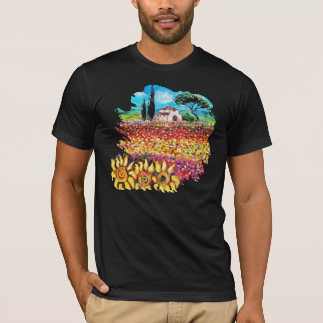 Camiseta EU AMO TUSCÂNCIA E FILHORES A paisagem da Toscana (Frente)