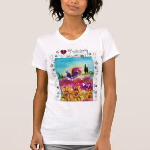 CAMISETA EU AMO TUSCÂNCIA, FLORES, POPÉCIES, ROOSTER PRETO