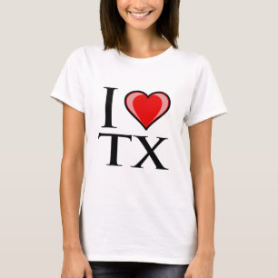 Camiseta Eu amo TX - Texas