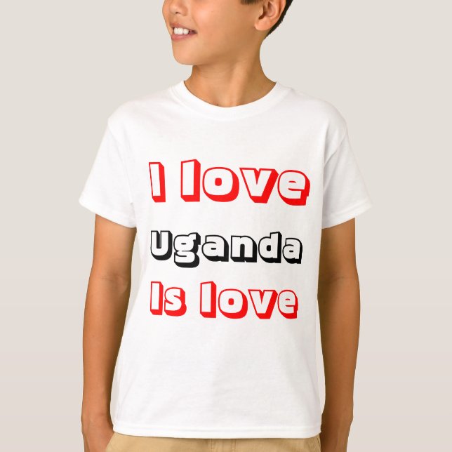 Camiseta Eu amo Uganda (Frente)