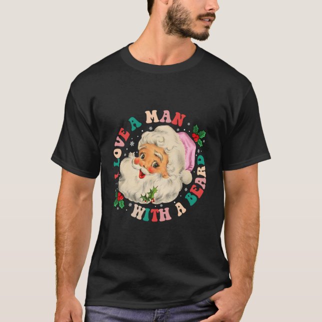 Camiseta Eu Amo Um Com Papais noeis De Barba (Frente)