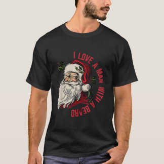 Camiseta Eu Amo Um Com Uma Barba Papai Noel
