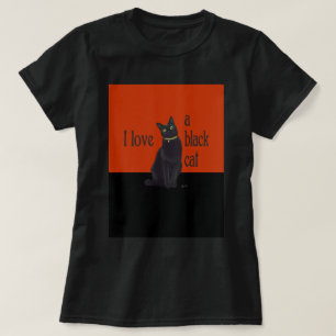 Camiseta Eu amo um gato preto