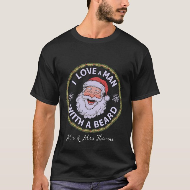 Camiseta Eu amo um homem com barba engraçada (Frente)