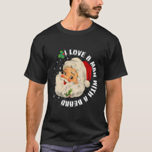 Camiseta Eu Amo Um Homem Com Presentes De Natal De Barba Pa