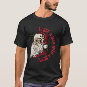 Camiseta Eu Amo Um Homem Com Uma Barba Retro Papais noeis V