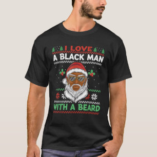 Camiseta Eu Amo Um Homem Negro Com Uma Barba Negra