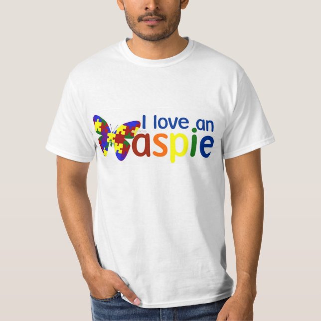 Camiseta Eu amo um t-shirt de Aspie (Frente)