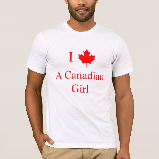 Camiseta Eu Amo Uma Garota Canadiana (Frente)