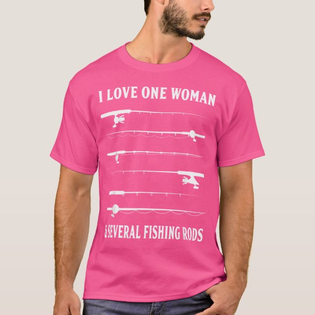 Camiseta Eu Amo Uma Mulher E Várias Corridas De Pesca Engra (Frente)