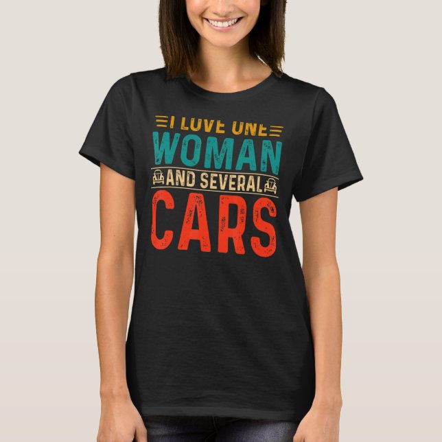 Camiseta Eu amo uma mulher e vários carros (Frente)