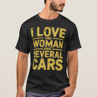 Camiseta Eu Amo Uma Mulher E Vários Carros Humorísticos