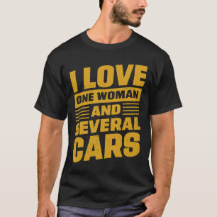 Camiseta Eu Amo Uma Mulher E Vários Carros Mecânicos Do Car