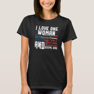 Camiseta Eu amo uma mulher e vários Pais de armas vovô Vete