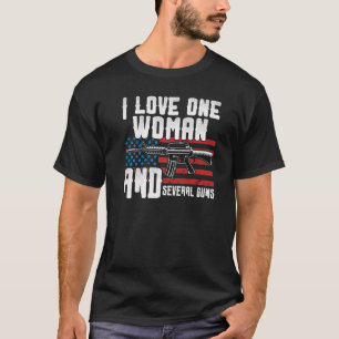 Camiseta Eu amo uma mulher e vários Pais de armas vovô Vete