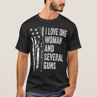Camiseta Eu Amo Uma Mulher Piada de Pai Engraçado - Em
