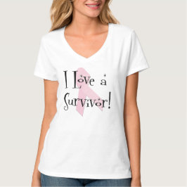 Camiseta Eu Amo uma Sobrevivente Conscientização do Câncer 