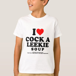 Camiseta Eu Amo Uma Sopa Leekie Escocesa Frango Alho-Poró B