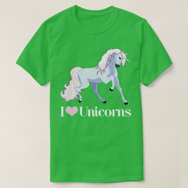 Camiseta Eu Amo Unicórnios (Frente do Design)