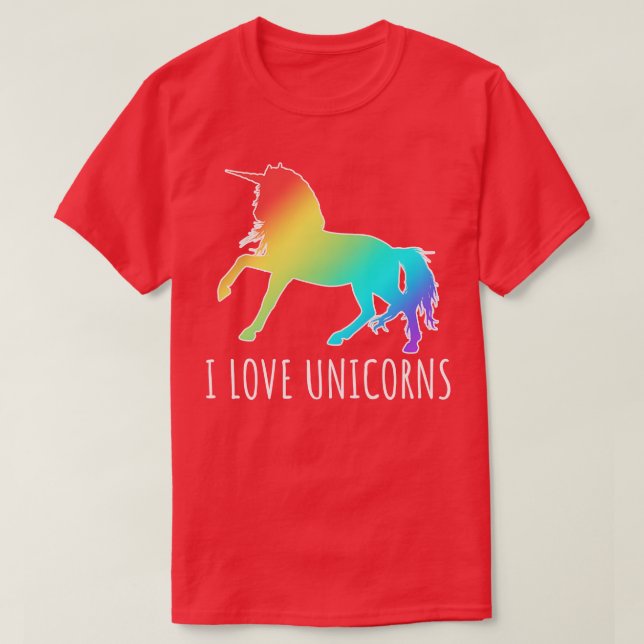 CAMISETA EU AMO UNICORNS (Frente do Design)