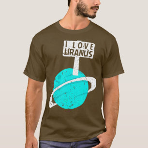 Camiseta Eu Amo Urano Funny Gag Planet Retro Astronomia