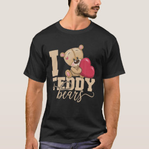 Camiseta Eu Amo Urso De Teddy E Sinal De Amor De Urso De Fo