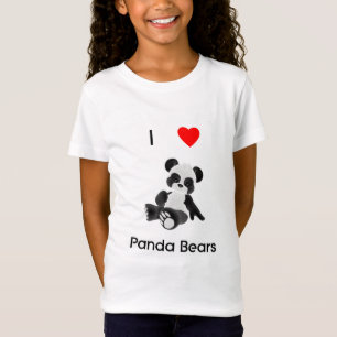 Camiseta Eu amo ursos de panda