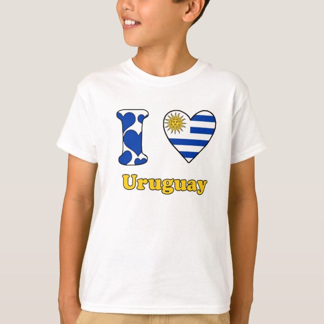 Camiseta Eu amo Uruguai (Frente)