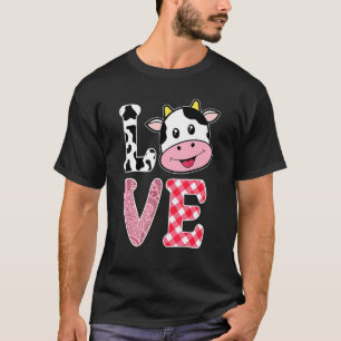 Camiseta Eu Amo Vaca Para Crianças Meninos Meninas