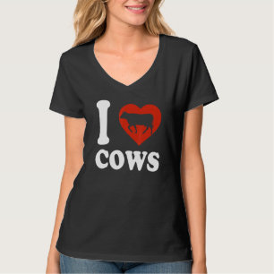 Camiseta Eu Amo Vacas Corações Que Adoram Vacas Vermelhas B