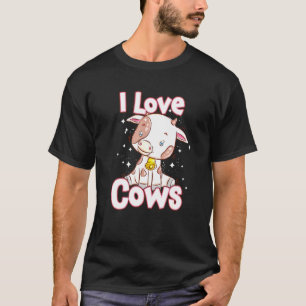 Camiseta Eu Amo Vacas Crianças Fofas