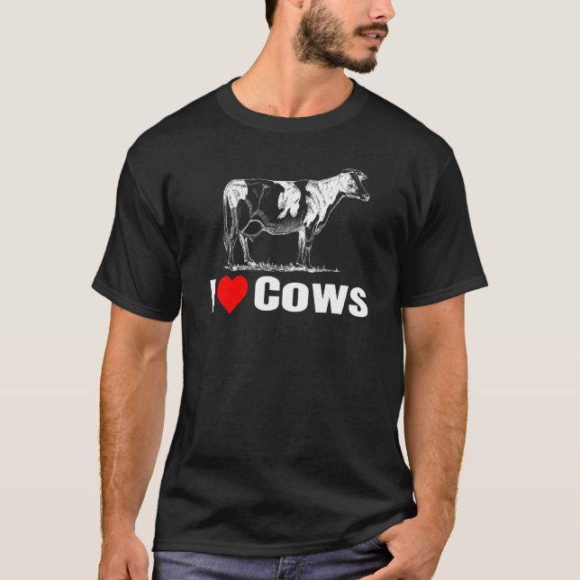 Camiseta Eu Amo Vacas de Estimação (Frente)