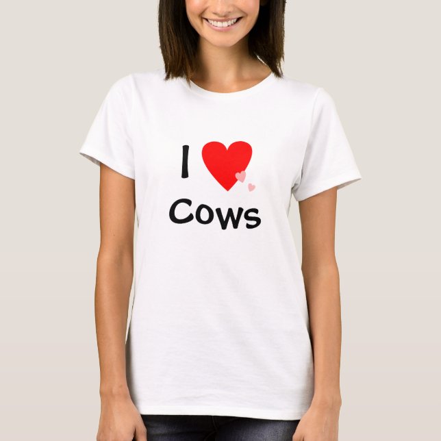 Camiseta Eu amo vacas (do coração) (Frente)