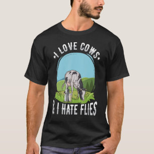 Camiseta Eu amo vacas & eu odeio moscas para um Alimentador