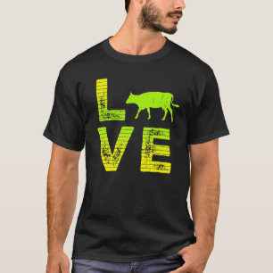 Camiseta Eu Amo Vacas Fazenda Meninos Meninas Amam Vacas