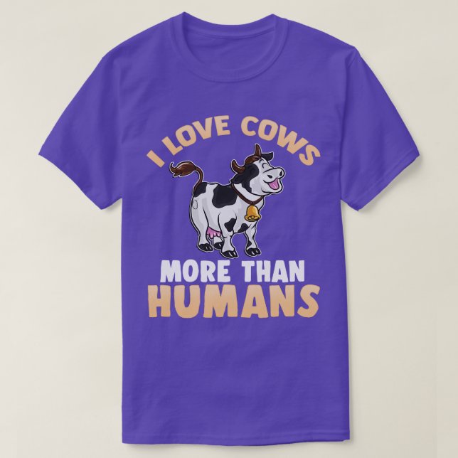 Camiseta Eu Amo Vacas Mais Do Que Humanos (Frente do Design)