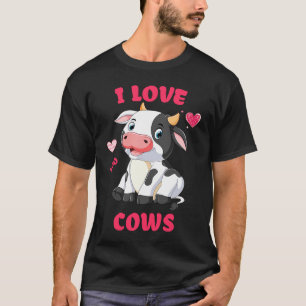 Camiseta Eu Amo Vacas Mugindo Garota Que Ama Vacas Fazendei