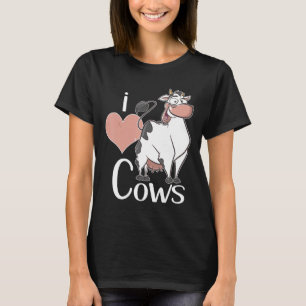 Camiseta Eu Amo Vacas Para Crianças E Adultos Vaca