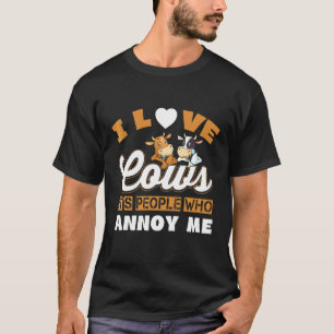 Camiseta Eu Amo Vacas São as Pessoas Que Me Enervam