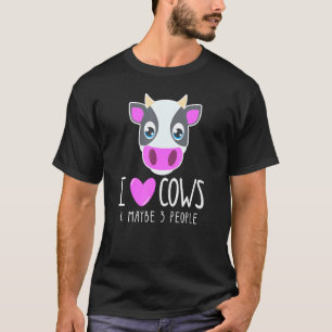 Camiseta Eu Amo Vacas Talvez 3 Pessoas Animal Sarcasmo Garo