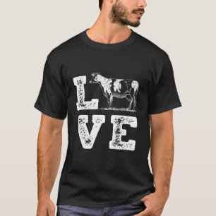 Camiseta Eu Amo Vacas Vaca Leiteira Fazendeiro Fazenda