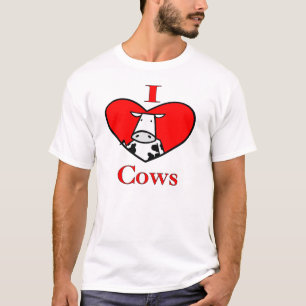 Camiseta Eu amo vacas - vermelho